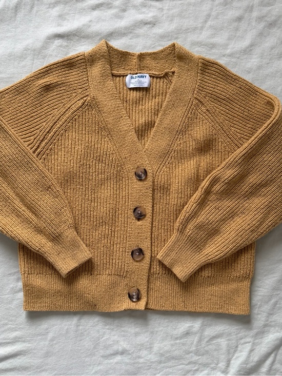 Old Navy Sweaters - Old Navy Women's Yellow Ribbed Button-Front Cardigan Size S
